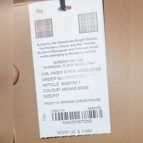 NWT Genuine Burberry Paddy Over Shoulder / Camera Bag Check Cloth and Leather - Picture 10 of 10